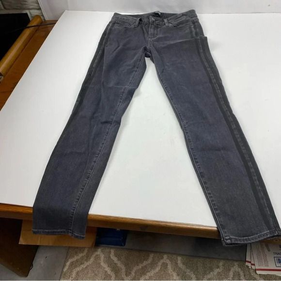 PAIGE Women’s 27 Verdugo Ankle Stretch Black Side Seam Stripe Jeans - Picture 4 of 8